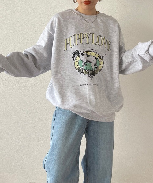 wee9s（ウィークス）の「vintage like over size wanwan sweat #2 / ヴィンテージライクワンワンスウェットパートツー！（スウェット・レディース・グレー・FREE）」の14枚目の写真