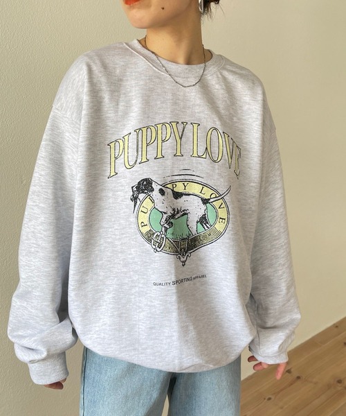 wee9s（ウィークス）の「vintage like over size wanwan sweat #2 / ヴィンテージライクワンワンスウェットパートツー！（スウェット・レディース・グレー・FREE）」の8枚目の写真