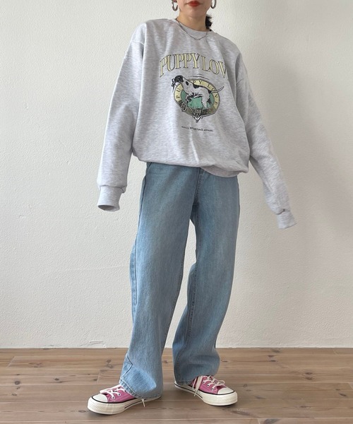 wee9s（ウィークス）の「vintage like over size wanwan sweat #2 / ヴィンテージライクワンワンスウェットパートツー！（スウェット・レディース・グレー・FREE）」の20枚目の写真