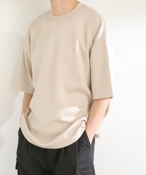 SENSE OF PLACE by URBAN RESEARCH（センスオブプレイスバイアーバンリサーチ）の「ダンボールポンチTシャツ(5分袖)（Tシャツ/カットソー・メンズ・ホワイト/ブラック/ブルー/ライトベージュ/ミント・MEDIUM/LARGE）」の4枚目の写真