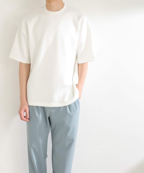 SENSE OF PLACE by URBAN RESEARCH（センスオブプレイスバイアーバンリサーチ）の「ダンボールポンチTシャツ(5分袖)（Tシャツ/カットソー・メンズ・ホワイト/ブラック/ブルー/ライトベージュ/ミント・MEDIUM/LARGE）」の6枚目の写真