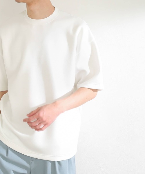 SENSE OF PLACE by URBAN RESEARCH（センスオブプレイスバイアーバンリサーチ）の「ダンボールポンチTシャツ(5分袖)（Tシャツ/カットソー・メンズ・ホワイト/ブラック/ブルー/ライトベージュ/ミント・MEDIUM/LARGE）」の7枚目の写真