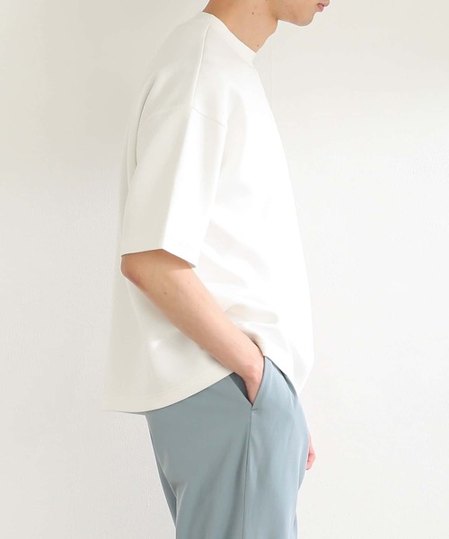 SENSE OF PLACE by URBAN RESEARCH（センスオブプレイスバイアーバンリサーチ）の「ダンボールポンチTシャツ(5分袖)（Tシャツ/カットソー・メンズ・ホワイト/ブラック/ブルー/ライトベージュ/ミント・MEDIUM/LARGE）」の8枚目の写真