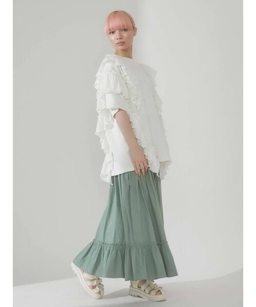 merry jenny(メリージェニー)の「フリルティアードスカート(スカート・レディース・オフホワイト/ブラック/グリーン・FREE)」の16枚目の写真