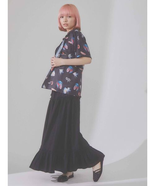 merry jenny(メリージェニー)の「フリルティアードスカート(スカート・レディース・オフホワイト/ブラック/グリーン・FREE)」の14枚目の写真