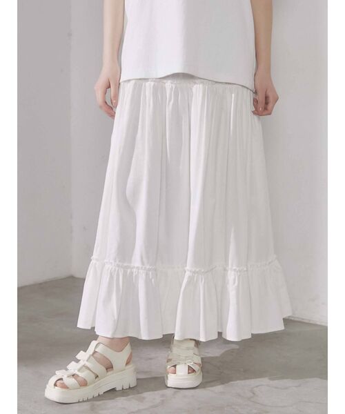 merry jenny(メリージェニー)の「フリルティアードスカート(スカート・レディース・オフホワイト/ブラック/グリーン・FREE)」の8枚目の写真