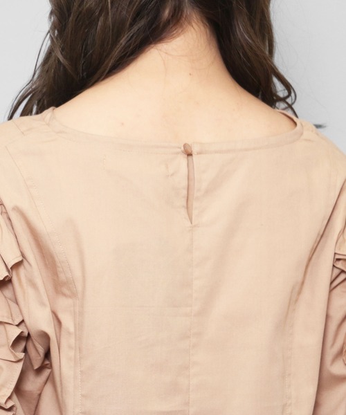 mili an deni（ミリアンデニ）の「コードフリルブラウス（シャツ/ブラウス・レディース・ホワイト/ブラック/ベージュ/ミント/ダークブルー/ネイビー・M/L）」の9枚目の写真