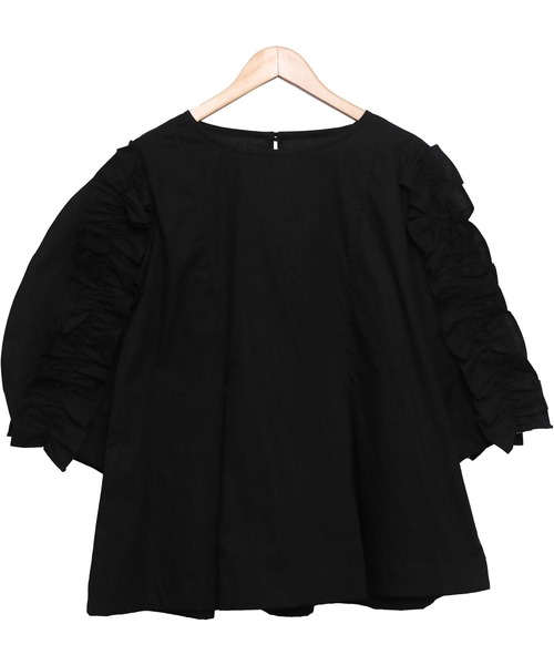 mili an deni（ミリアンデニ）の「コードフリルブラウス（シャツ/ブラウス・レディース・ホワイト/ブラック/ベージュ/ミント/ダークブルー/ネイビー・M/L）」の20枚目の写真