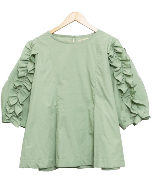 mili an deni（ミリアンデニ）の「コードフリルブラウス（シャツ/ブラウス・レディース・ホワイト/ブラック/ベージュ/ミント/ダークブルー/ネイビー・M/L）」の12枚目の写真