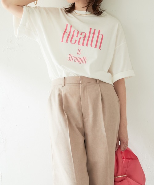 COLLAGE GALLARDAGALANTE(コラージュガリャルダガランテ)の「プリントロゴTシャツ(Tシャツ/カットソー・レディース・チャコールグレー/ホワイト・FREE)」の1枚目の写真