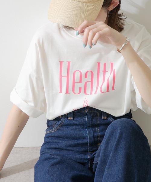 COLLAGE GALLARDAGALANTE(コラージュガリャルダガランテ)の「プリントロゴTシャツ(Tシャツ/カットソー・レディース・チャコールグレー/ホワイト・FREE)」の4枚目の写真