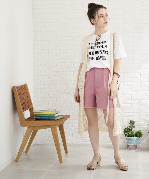 Cutie Blonde（キューティーブロンド）の「◆デニムカットオフショートパンツ（その他パンツ・レディース・オフホワイト/ブルー/ピンク系・01/02）」の22枚目の写真