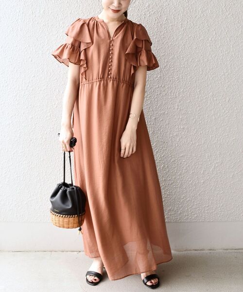 ⭐︎美品⭐︎シェアスピリット　コットンシアーワンピース　スパンコール GOLDJAPAN 大きいサイズ レディース ワンピース シアースター