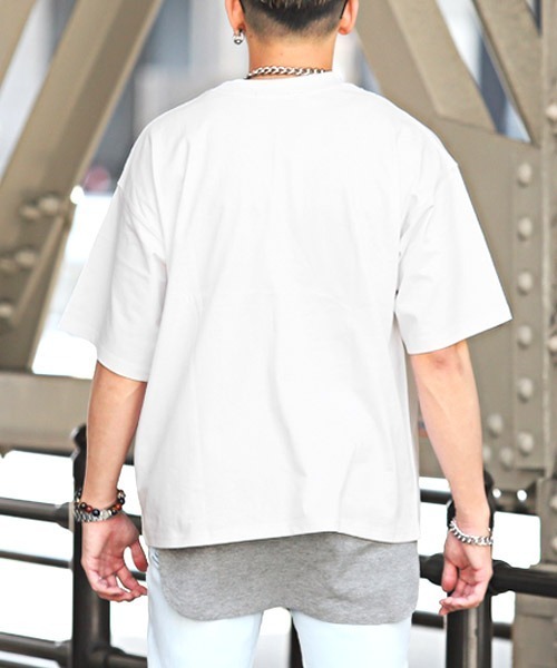 LUXSTYLE（ラグスタイル）の「ワッフルタンクトップ×ヘビーウェイトTシャツ（アンサンブル・メンズ・ホワイト×グレー/ブラック×ホワイト/ベージュ/ミント/ラベンダー・M/L/XL）」の12枚目の写真
