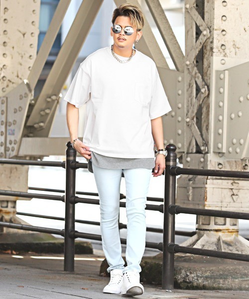 LUXSTYLE（ラグスタイル）の「ワッフルタンクトップ×ヘビーウェイトTシャツ（アンサンブル・メンズ・ホワイト×グレー/ブラック×ホワイト/ベージュ/ミント/ラベンダー・M/L/XL）」の15枚目の写真