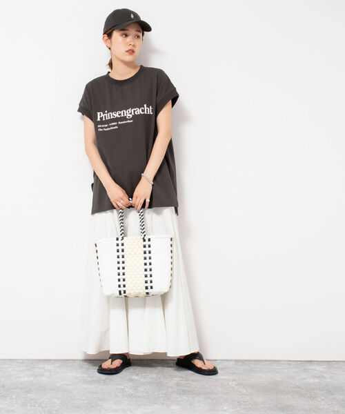 NOLLEY’S(ノーリーズ)の「◇【WEB限定】USA COTTON フレンチTシャツ(Tシャツ/カットソー・レディース・ベージュ/グリーン/オフホワイト/チャコールグレー・FREE)」の18枚目の写真