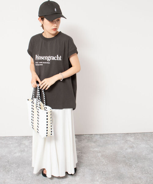 NOLLEY’S(ノーリーズ)の「◇【WEB限定】USA COTTON フレンチTシャツ(Tシャツ/カットソー・レディース・ベージュ/グリーン/オフホワイト/チャコールグレー・FREE)」の17枚目の写真