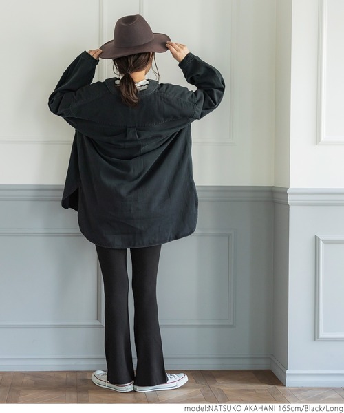 coca（coca）（コカ）の「サマーニットフレアレギンス（レギンス/スパッツ・レディース・チャコールグレー/ブラック/ダークグリーン/ベージュ・SHORT/LONG）」の18枚目の写真