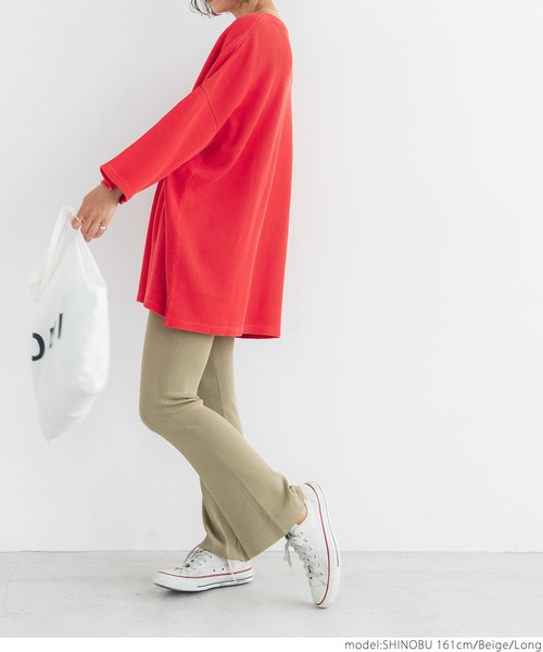 coca（coca）（コカ）の「サマーニットフレアレギンス（レギンス/スパッツ・レディース・チャコールグレー/ブラック/ダークグリーン/ベージュ・SHORT/LONG）」の14枚目の写真