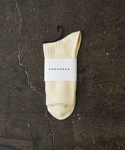 HARUSAKU CC(ハルサクシーシー)の「HARUSAKU CC : RIB Color socks/メンズ リブ カラーソックス 1足(ソックス/靴下・メンズ・オフホワイト/ブラック/ライトグレー/チャコールグレー/ブルー/ダークベージュ/オートミール/スモークグレー/グリーン/ブラウン/モスグリーン/ダークブラウン/コーラルピンク/ネイビー/モカ/イエロー/ライトグリーン/ホワイト系/カーキ/オレンジ/トップグレー/アイボリー/アッシュグレー/キャメル/ナチュラル・S/M/L)」の14枚目の写真