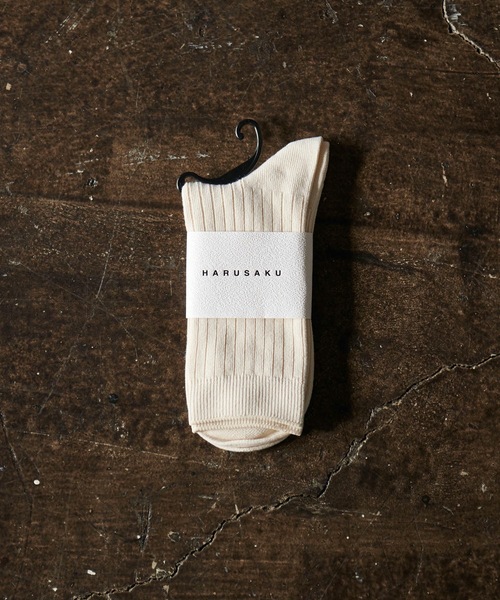 HARUSAKU CC(ハルサクシーシー)の「HARUSAKU CC : RIB Color socks/メンズ リブ カラーソックス 1足(ソックス/靴下・メンズ・オフホワイト/ブラック/ライトグレー/チャコールグレー/ブルー/ダークベージュ/オートミール/スモークグレー/グリーン/ブラウン/モスグリーン/ダークブラウン/コーラルピンク/ネイビー/モカ/イエロー/ライトグリーン/ホワイト系/カーキ/オレンジ/トップグレー/アイボリー/アッシュグレー/キャメル/ナチュラル・S/M/L)」の3枚目の写真