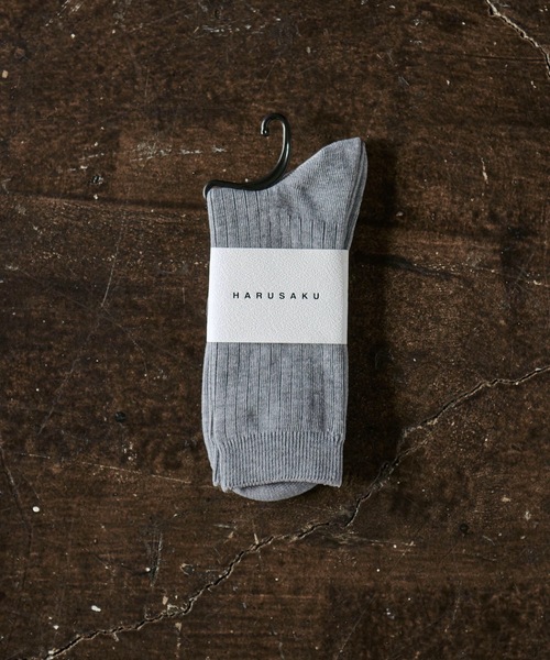 HARUSAKU CC(ハルサクシーシー)の「HARUSAKU CC : RIB Color socks/メンズ リブ カラーソックス 1足(ソックス/靴下・メンズ・オフホワイト/ブラック/ライトグレー/チャコールグレー/ブルー/ダークベージュ/オートミール/スモークグレー/グリーン/ブラウン/モスグリーン/ダークブラウン/コーラルピンク/ネイビー/モカ/イエロー/ライトグリーン/ホワイト系/カーキ/オレンジ/トップグレー/アイボリー/アッシュグレー/キャメル/ナチュラル・S/M/L)」の6枚目の写真