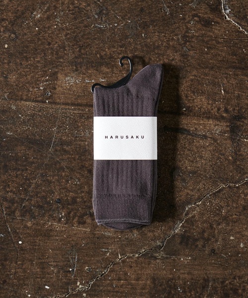 HARUSAKU CC(ハルサクシーシー)の「HARUSAKU CC : RIB Color socks/メンズ リブ カラーソックス 1足(ソックス/靴下・メンズ・オフホワイト/ブラック/ライトグレー/チャコールグレー/ブルー/ダークベージュ/オートミール/スモークグレー/グリーン/ブラウン/モスグリーン/ダークブラウン/コーラルピンク/ネイビー/モカ/イエロー/ライトグリーン/ホワイト系/カーキ/オレンジ/トップグレー/アイボリー/アッシュグレー/キャメル/ナチュラル・S/M/L)」の7枚目の写真