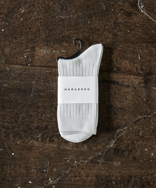 HARUSAKU CC(ハルサクシーシー)の「HARUSAKU CC : RIB Color socks/メンズ リブ カラーソックス 1足(ソックス/靴下・メンズ・オフホワイト/ブラック/ライトグレー/チャコールグレー/ブルー/ダークベージュ/オートミール/スモークグレー/グリーン/ブラウン/モスグリーン/ダークブラウン/コーラルピンク/ネイビー/モカ/イエロー/ライトグリーン/ホワイト系/カーキ/オレンジ/トップグレー/アイボリー/アッシュグレー/キャメル/ナチュラル・S/M/L)」の8枚目の写真