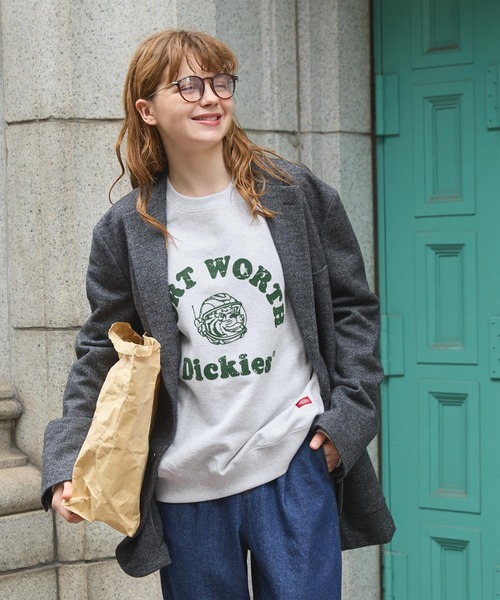 Dickies(ディッキーズ)の「Dickies/ディッキーズ 裏毛アソート ロゴ&グラフィック ルーズスウェットプルオーバー(スウェット・レディース・ホワイト/ブラック/グレー/オレンジ/ブルー/グリーン/オートミール/ホワイト系/ブラック系/ブラック系1/オレンジ系/グレー系・M/L)」の8枚目の写真