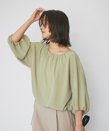 RIVE DROITE（リヴドロワ）の「ドライでシボ感のある素材が魅力/ヨーリューパフスリーブ２WAYブラウス（シャツ/ブラウス）」