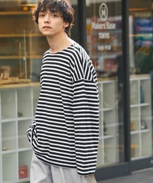 MONO-MART | リラックスルーズ オリジナルボーダー ワイドオーバーL/Sカットソー 2022AW(Tシャツ/カットソー)