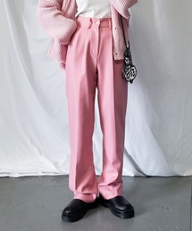 me+em select | 【 選べる11色展開／秋冬素材で新登場！ 】太ベルトハイウエストウールライクカラータックスラックス(スラックス)