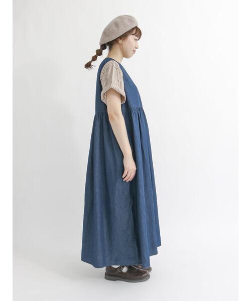 Samansa Mos2（サマンサ モスモス）の「前後着デニムノースリワンピース（ワンピース・レディース・ネイビー・ﾌﾘ-）」の18枚目の写真