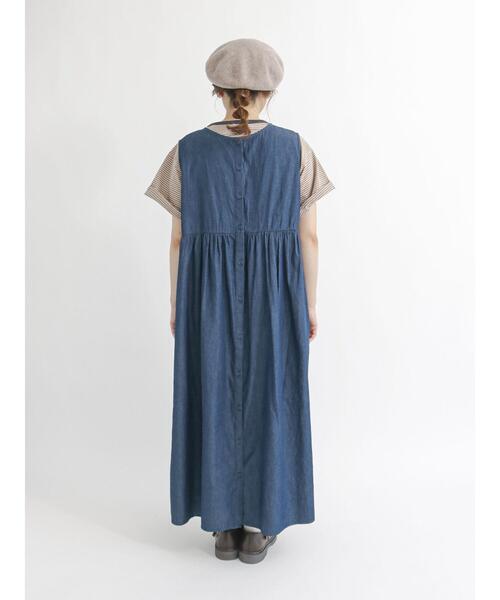 Samansa Mos2（サマンサ モスモス）の「前後着デニムノースリワンピース（ワンピース・レディース・ネイビー・ﾌﾘ-）」の19枚目の写真