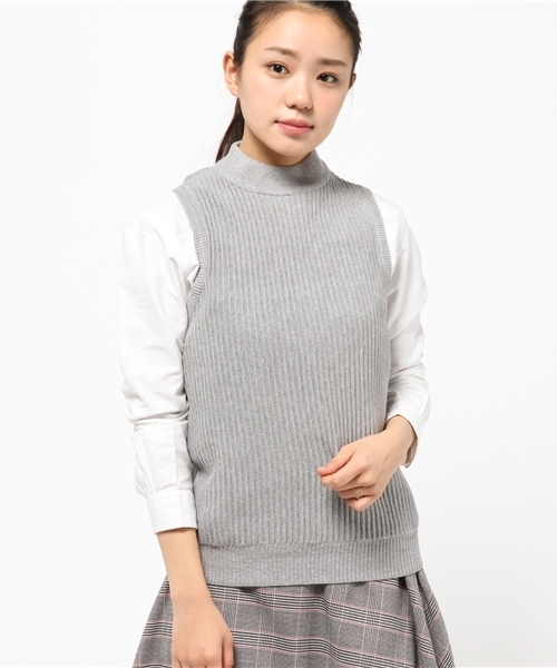 CIAOPANIC TYPY（チャオパニックティピー）の「タック編みハイネックベスト（ニット/セーター・レディース・オフホワイト/グレー/イエロー・FREE）」の10枚目の写真