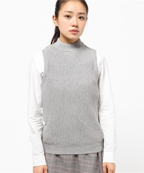 CIAOPANIC TYPY（チャオパニックティピー）の「タック編みハイネックベスト（ニット/セーター・レディース・オフホワイト/グレー/イエロー・FREE）」の8枚目の写真