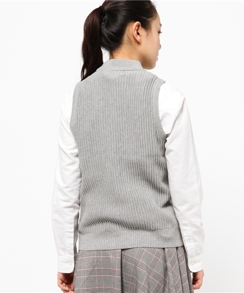 CIAOPANIC TYPY（チャオパニックティピー）の「タック編みハイネックベスト（ニット/セーター・レディース・オフホワイト/グレー/イエロー・FREE）」の4枚目の写真