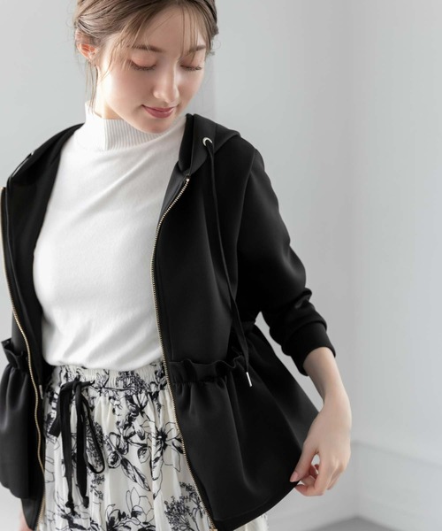 fifth（フィフス）の「ドライスウェットフリルペプラムパーカー（パーカー・レディース・ブラック/ネイビー・M）」の22枚目の写真