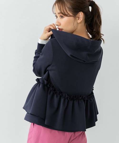 fifth（フィフス）の「ドライスウェットフリルペプラムパーカー（パーカー・レディース・ブラック/ネイビー・M）」の20枚目の写真