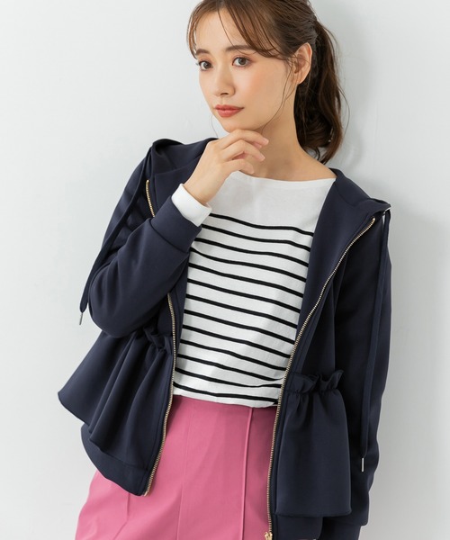 fifth（フィフス）の「ドライスウェットフリルペプラムパーカー（パーカー・レディース・ブラック/ネイビー・M）」の17枚目の写真