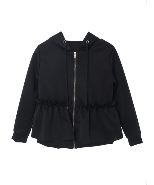 fifth（フィフス）の「ドライスウェットフリルペプラムパーカー（パーカー・レディース・ブラック/ネイビー・M）」の11枚目の写真