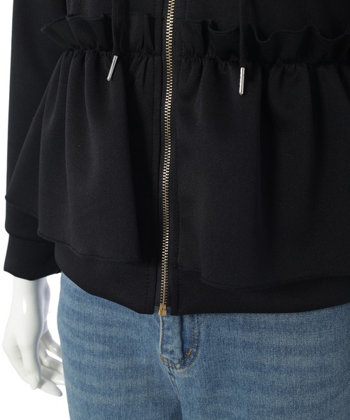 fifth（フィフス）の「ドライスウェットフリルペプラムパーカー（パーカー・レディース・ブラック/ネイビー・M）」の14枚目の写真