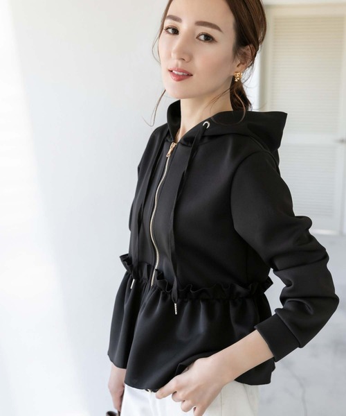 fifth（フィフス）の「ドライスウェットフリルペプラムパーカー（パーカー・レディース・ブラック/ネイビー・M）」の19枚目の写真