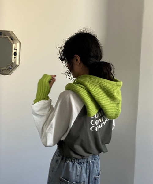 AS KNOW AS plus（アズノゥアズプラス）の「♪リブな アームウォーマー　【2022AWアイテム】（アームカバー・レディース・キナリ/チャコールグレー/ライトグリーン/オレンジ・FREE）」の11枚目の写真