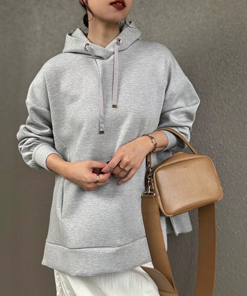 セール】【フードの立ち上がり◎】サイドジップダンボールニット