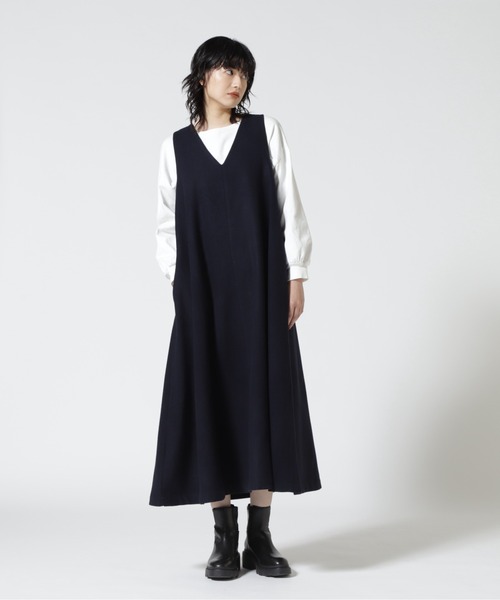 Gramicci（グラミチ）の「GRAMICCI/グラミチ　WOOL TENT DRESS　G2FW-J016（ワンピース・レディース・ネイビー/その他/グレー・MEDIUM）」の5枚目の写真