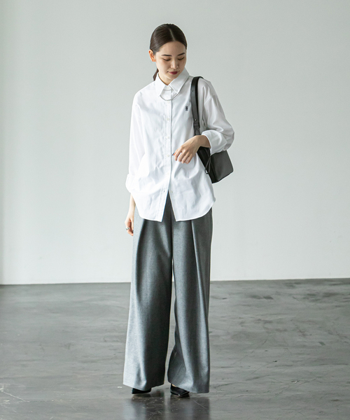 Noble（ノーブル）の「THOMAS MASONオックスフォードシャツ（シャツ/ブラウス・レディース・サックスブルー/ホワイト・FREE）」の4枚目の写真