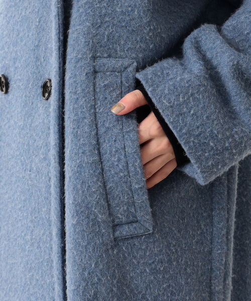 Demi-Luxe BEAMS（デミルクス ビームス）の「Demi-Luxe BEAMS / ナッピングウール ダブルブレストコート（その他アウター・レディース・ブラウン/ブルー・38/36）」の22枚目の写真