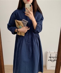 YUGA ミドル丈シンプルワンピース