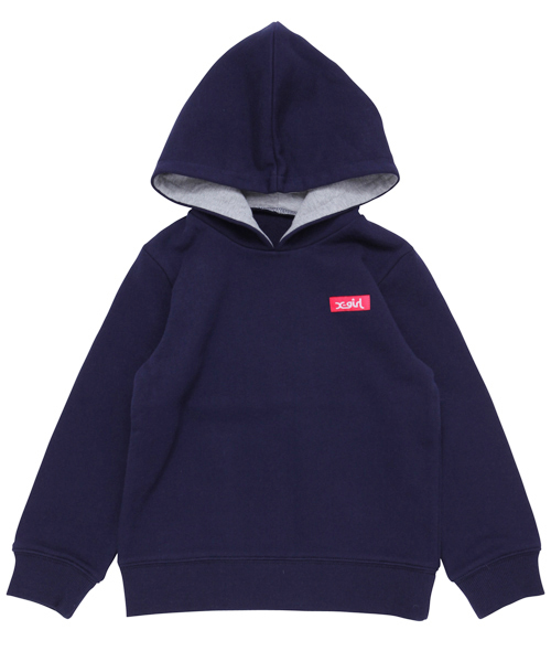 X-girl Stages（エックスガールステージス）の「STANDARD PULLOVER HOODIE(12M～3T)（パーカー・キッズ・アッシュ/レッド/グリーン/ネイビー・12M/2T/3T）」の11枚目の写真